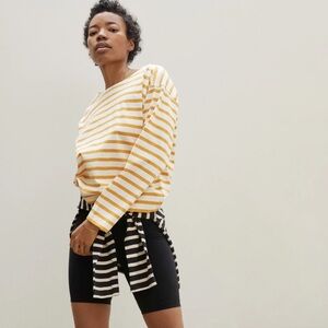 Everlane the Modern Breton Tee in Off White Gold Small